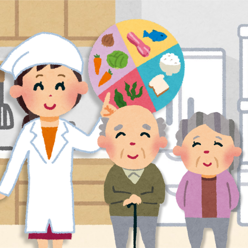 Nutritionist explaining that good nutrition is important to prevent sarcopenia to a pair of elderly couple